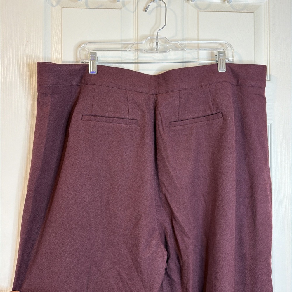 NWT Torrid Set Of 2 Women's Brushed Twill Wide Leg Pants Size 20R Maroon & Green - Picture 4 of 16